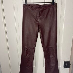 Laundry by Shelli Segal Mahogany Genuine Leather Pants